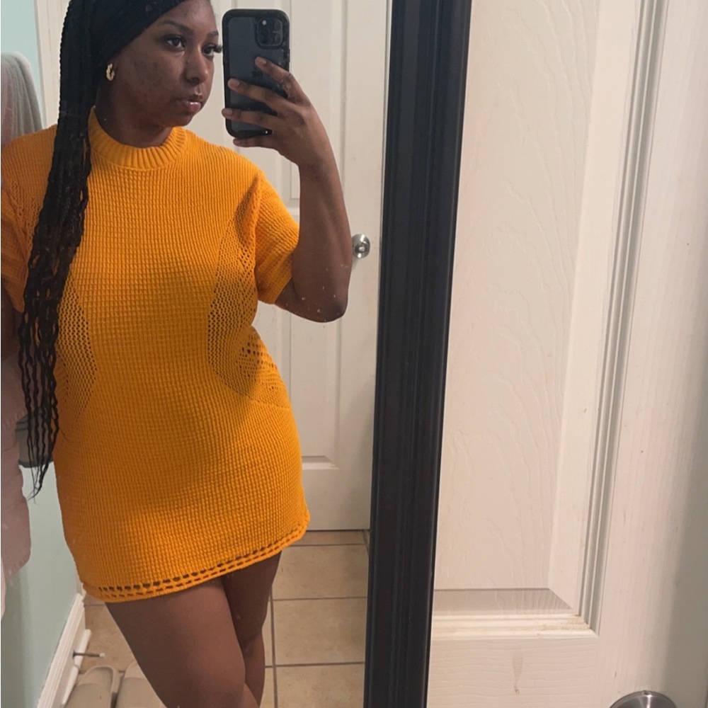 H&M orange tshirt dress